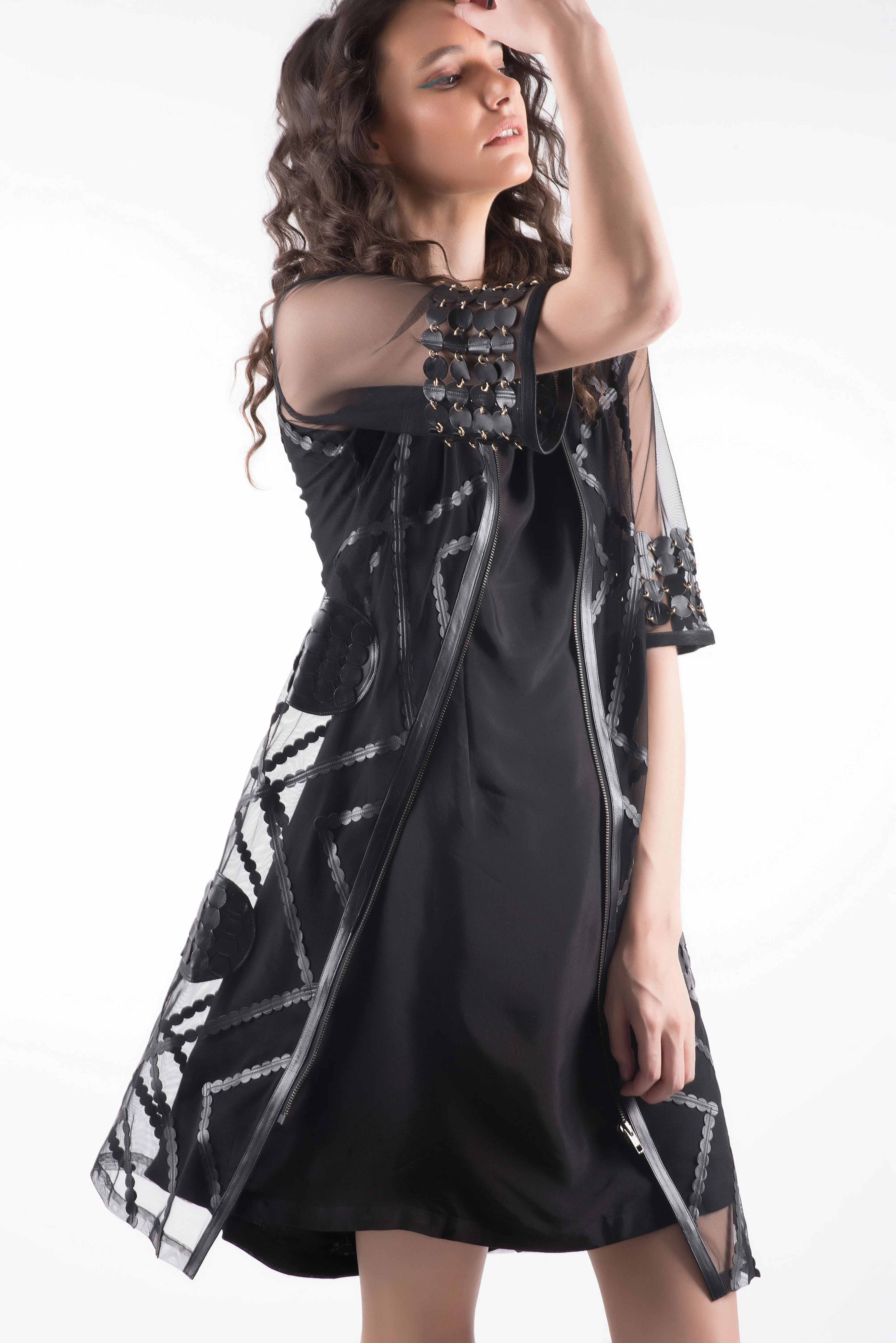 knee length dresses for ladies Kylie Love Circle Midi Dress Stitched Grid / 14